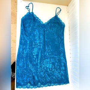 vintage victoria’s secret teal slip dress